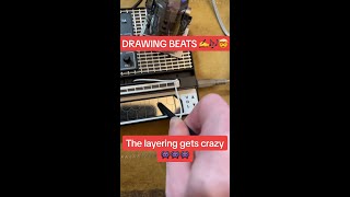 DRAWING BEATS ✍️🎶🤯 The layering gets crazy 👾 #shorts