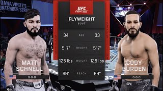 UFC Vegas 97: Schnell vs Durden (UFC 5 Simulation)