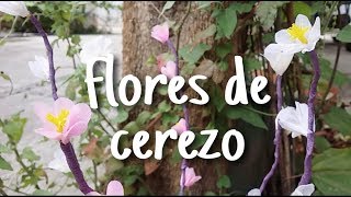 DIY - FLORES DE CEREZO HECHOS DE PAPEL CREPE 🌺🍒-  Reyna Mora 😍