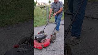 Pick up am murray 22" cut mower with 3 wheels and it runs #shorts