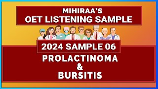 2024 OET LISTENING TEST - PROLACTINOMA AND BURSITIS | LISTENING WITH MIHIRAA