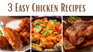 "Quick & Delicious: 3 Easy Chicken Recipes for Dinner 🍗🍽️"