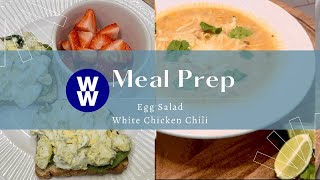 Meal Prep Breakfast and Lunch. Egg Salad and White Chili. Vlogmas 2022 day 3. Ww weight watchers