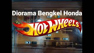 Diorama bengkel Honda. Hot Wheels