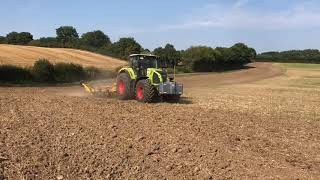 Raps drillen 2020 mit einem Claas Axion 870 und Claydon Hybrid 6 m