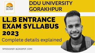 DDU L.LB Entrance Exam 2023 syllabus | detailed explanations | #ddu