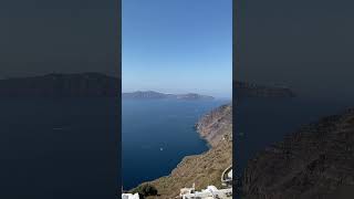 Santorini hotel view #santorini #santorinigreece #greece #sea #boat #travel #greekisland #sun