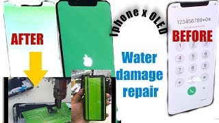 i Phone X Water Damage OLED Color missing Line Repair  Done 100%