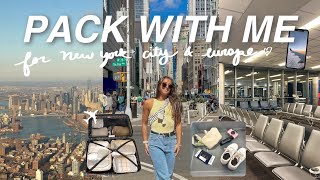 pack with me for a 3 week trip to nyc + europe 🗽☎️✨winter to spring, 333 method, carry-on items