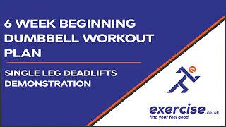 6 Week Beginners Dumbbell Workout Plan - Single Leg Deadlifts Demonstration