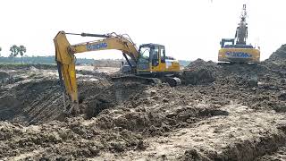 soil stocking with Two  XCMG Excavator | Caterpillar Boy