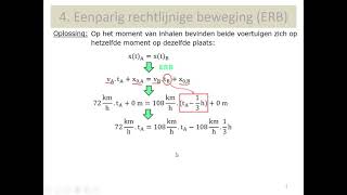 mechanica - oefening inhaalbeweging als eenparig rechtlijnige beweging of ERB