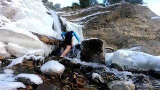 Winter Simming in Upper Falls Provo Utah