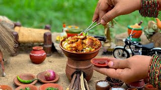 Miniature Full Chicken Biryani + Chicken Curry | Mini Foodkey || Rice Cooking