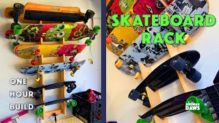 ONE HOUR BUILD - A Skateboard Rack for Garage Organization