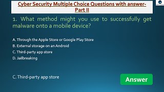 Multiple Choice Questions (MCQ) with answer on Cyber security (Pass CEH Certification). Part II