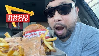 IN-N-OUT ANIMAL STYLE MUKBANG REVIEW | DOUBLE DOUBLE + ANIMAL FRIES | BALLIN" ON A BUDGET