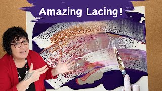 Amazing Lacing! My First EVER ‘Swipe’ Fluid Art Painting