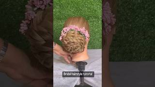 Bridal hairstyle tutorial #shorts #ytshorts #shortfeed #shortviral #bridaleyemakeup #hairstyle