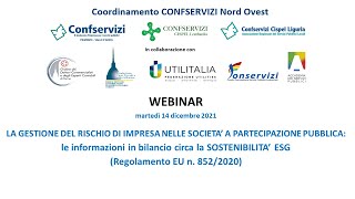 GESTIONE DEL RISCHIO DI IMPRESA NELLE SOCIETA’ PARTECIPATE:  le informazioni ESG in bilancio.