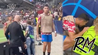 😱  CR7 da BALONAZO a un guardia de seguridad y de inmediato fue a ver que estuviera bien 😍