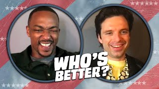 Anthony Mackie and Sebastian Stan Play WHO’S BETTER: Sam vs Bucky | Falcon and the Winter Soldier