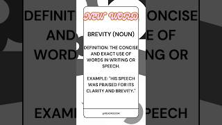 KEEP IT SHORT & SWEET! Word of the Day: BREVITY#Brevity #WordOfTheDay #Readrooom #VocabularyBuilder