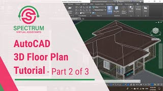 AutoCAD Tutorial - How To Draw A 3D Floor Plan In AutoCAD Tutorial For Beginners [ Part 2 ]