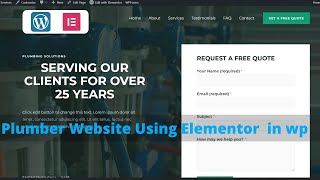 Create Plumber Website Using Elementor In Wordpress