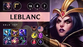 LeBlanc Top vs Vayne: Unstoppable - NA Grandmaster Patch 14.22