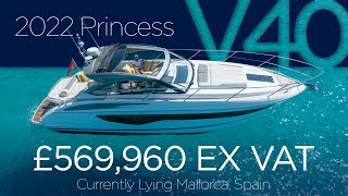 See this immaculate 2022 Princess Yacht V40 'Aquabod' | V-Hull Yacht | For Sale in Mallorca, Spain