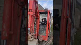 teaching the boy to drive #digger #construction #baby #love