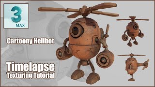 3D Modeling a Stylized Helicopter Robot (3ds Max & Substance Painter) - Sped Up Tutorial - Pt 2