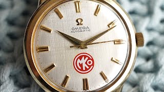 CRISP Omega automatic WHITE LINEN Morrison-Knudsen Co dial - ref LL6304, cal 550 from 1963