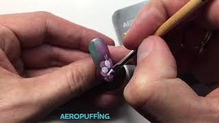 Aeropuffing Nail Art Tutorial: Flowers Design