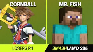 SmashLAN'd 206 Losers R4 - Cornball (Sora) vs Mr. Fish (Min Min, Steve) - SSBU Tournament