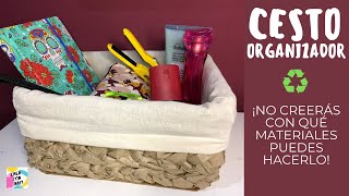 Cómo hacer un CESTO ORGANIZADOR RECICLADO - Manualidades fáciles con PAPEL KRAFT