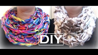 DIY Arm Knitting Infinity Scarf