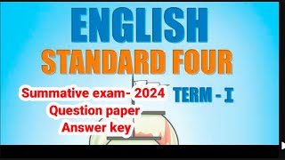 4th standard English summative exam september 2024 first term answer key