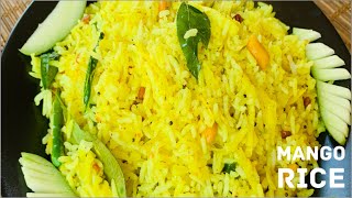 Raw mango rice | Mavinakayi Chitranna recipe | mamadikaya pulihora recipe | Mango rice recipe