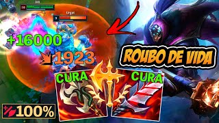 JAX TOP COM A MAIOR BUILD DE ROUBO DE VIDA DO PATCH *cura muito* - LEAGUE OF LEGENDS