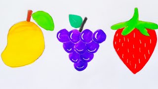 3 Different types of Fruits drawing easy | How to draw Different fruits| Fruits Chart Pencil drawing