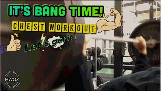 It’s bang time! Chest workout using beach press only ‘’ reps -N-sets 135 to 275lbs