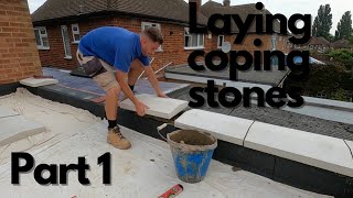 Laying concrete coping stone- Part 1