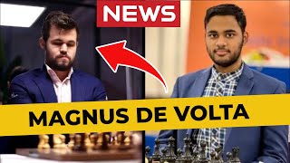 MAGNUS CARLSEN volta aos tabuleiros e ERIGAISI é CONVIDADO