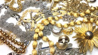 SHOP GOODWILL VINTAGE SILVER GOLD JEWELRY MID-CENTURY LOT Unboxing Unbagging SALE Poshmark Youtube