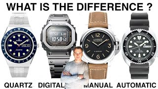 How does it work !! What is the difference between Quartz Automatic Digital & Manual WATCHES ?