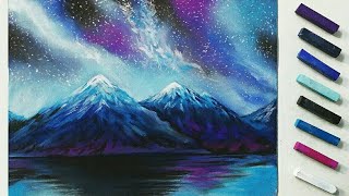 How to draw galaxy with soft pastels | Soft pastel drawing Art