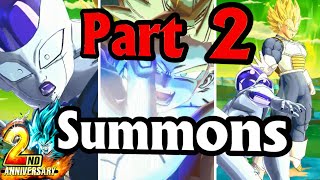 (PART 2) Top 3 LUCKY SUMMONS [2nd Anniversary] | Dragon Ball Legends