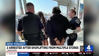 Two arrested after shoplifting over $1K in merchandise from multiple stores